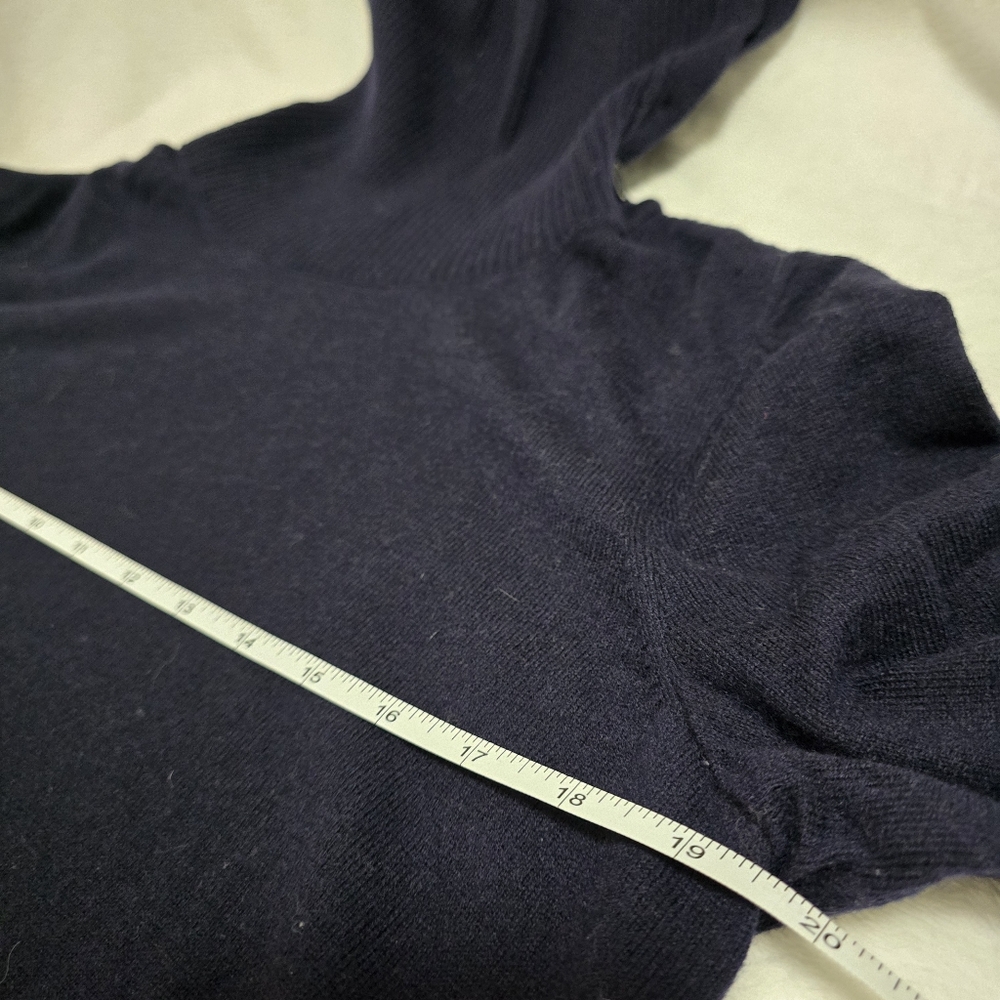 Talbots Womens Sweater DARK Blue Christmas Sweater Truck Lambswool Blend Navy M - Picture 8 of 11